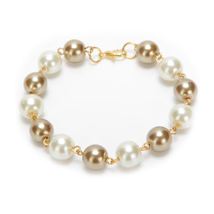 Pulsera De Perlas Topacio-Marfil