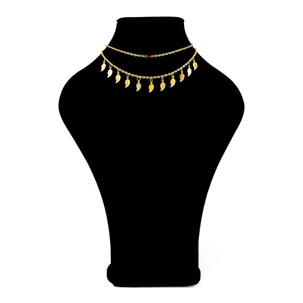 Collar De Oro Con De Dijes De Hojas