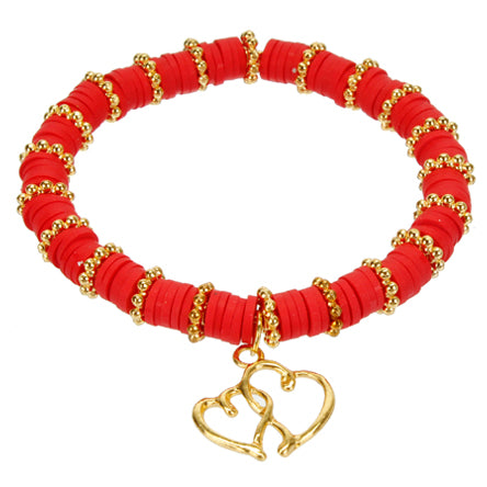 Pulsera Roja Con Corazón