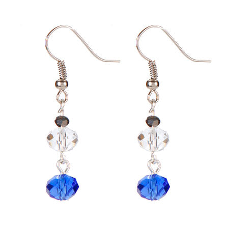 Aretes Con Rondel Cristal-Zafiro