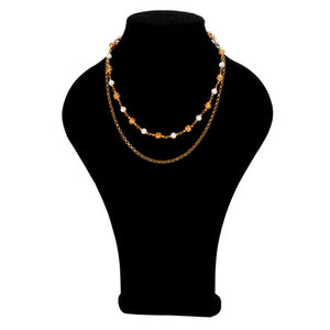 Collar De Cadena Y Engaces Oro Con Cuenta Redonda Caucho