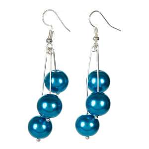 Aretes Plata Con Perlas Turquesa