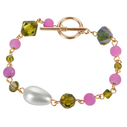 Pulsera Con Cuenta Preciosa Morado Olivo