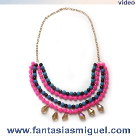 Collar De Perlas Con Gota De Cristal