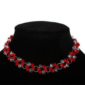 Collar Con Argollas Y Rondel Rojo