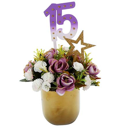 Centro De Mesa Xv Años Lavanda