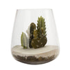 Fantasías Miguel Clave:IM846 Base De Cristal Con Cactus