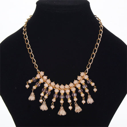 Collar Coral  Con Cadena