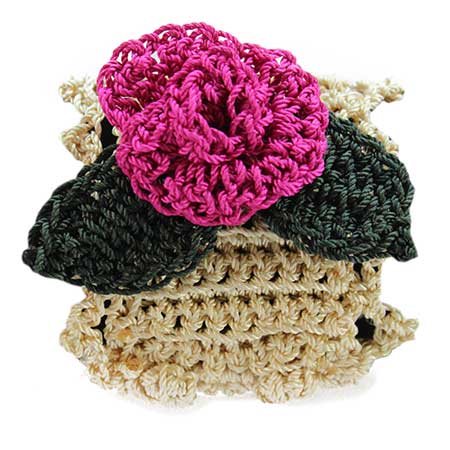 Brazalete Tejido Con Flor