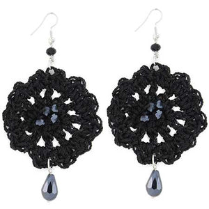 Aretes Negros Con Rondel