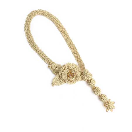 Collar Marfil Tejido Con Rondel