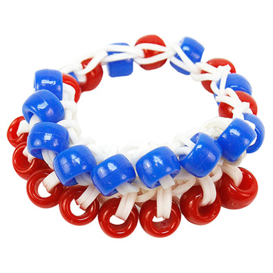 Fantasías Miguel Clave:JO1122 Pulsera Zipper, Rojo Blanco Azul