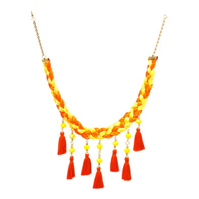 Fantasías Miguel Clave:JO1257 Collar Tejido Con Borlas