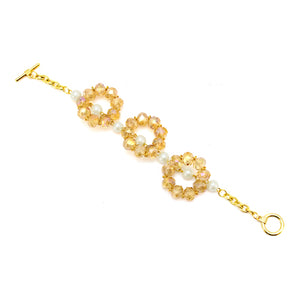 Pulsera De Aros Marfil Oro
