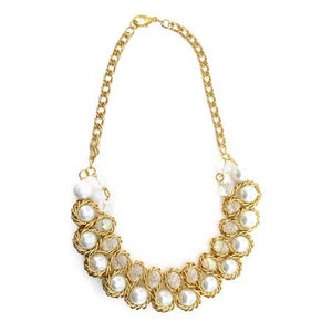 Collar De Cadenas Y Perlas