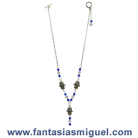 Collar Manitas De La Suerte C/ Ojitos Y Cristal