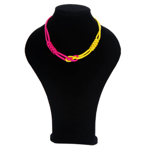 Collar De Cordón Paracaídas Amarillo/Fiusha