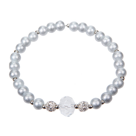 Pulsera Perlas Destello Con Rondel Cristal