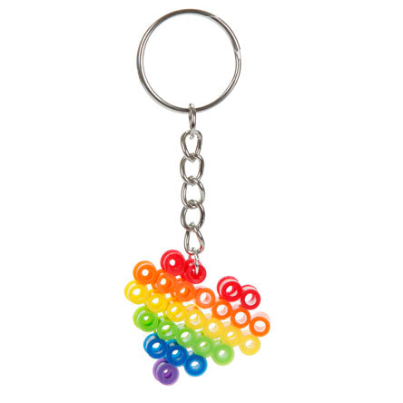 Llavero Corazón Con Cuentas Dtubitos Multicolor
