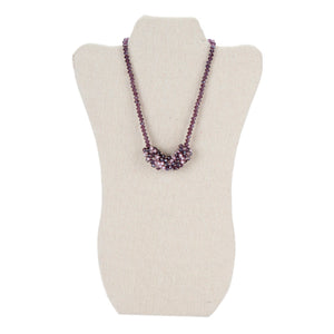 Collar De Rondeles Y Perlas Morado