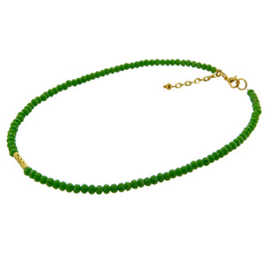 Collar Con Rondeles Y Tubito Torcido De Oro