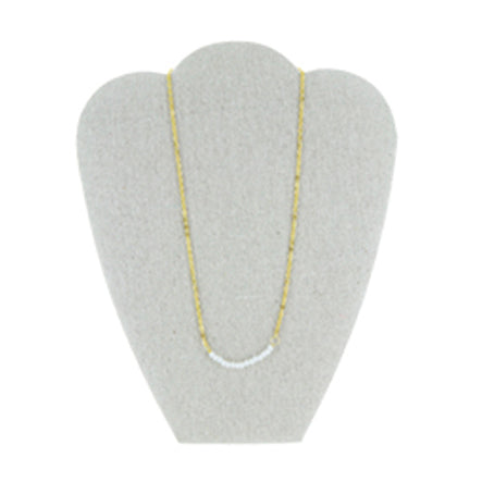 Collar Con Cadena Y Cuenta Blanca