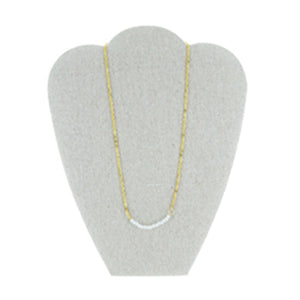 Collar Con Cadena Y Cuenta Blanca