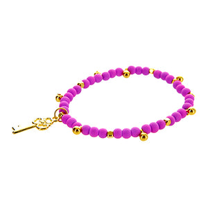 Pulsera Oro-Morado Con Llave