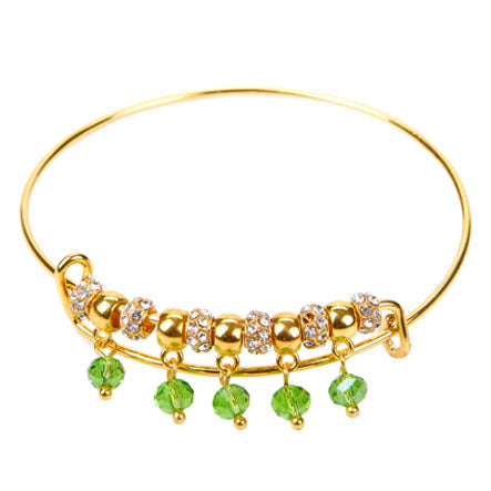 Pulsera De Almabre Oro Con Cristales Esmeralda