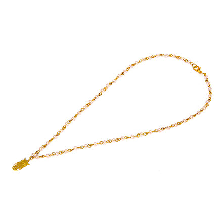 Collar De Engarce Oro Con Cristales Rosa