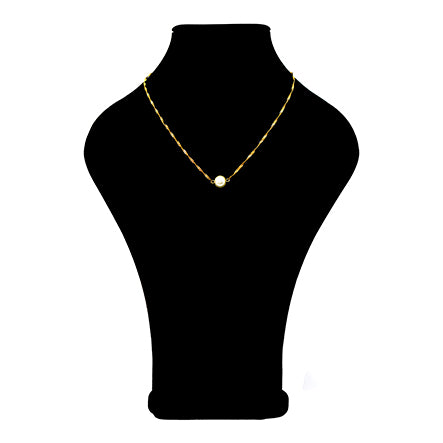 Collar De Cadena Oro Con Perla