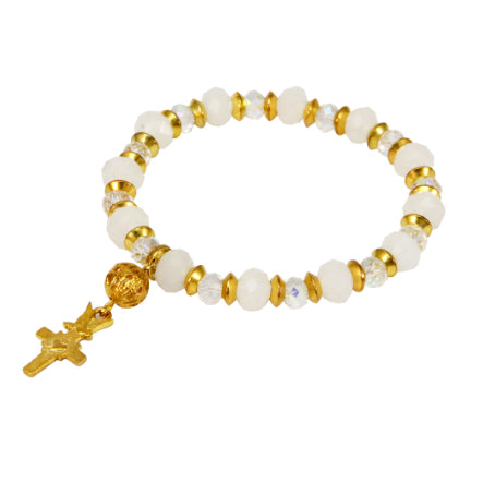 Pulsera Oro-Cristal-Blanco