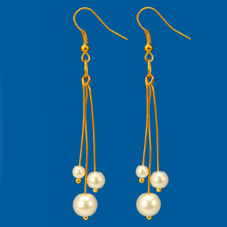 Aretes Con Alfiler De Perla Blanca
