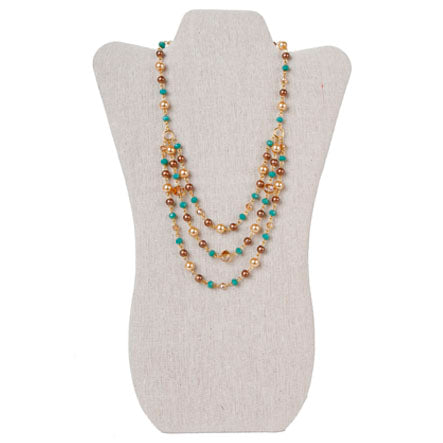 Collar Triple De Engarces Oro Con Rondeles Y Perlas