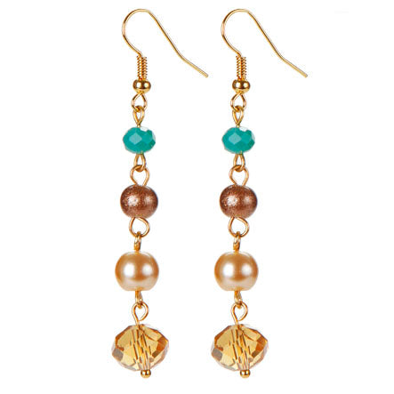 Aretes Colgantes Café Claro-Jade