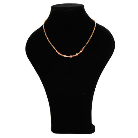 Collar De Cadena Con Perlas De Destelle Café