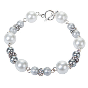 Pulsera Con Perlas Y Cuenta Cristal