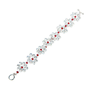Pulsera Rondel Blanco-Rojo