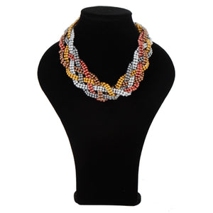 Collar De Perlas Con Destellos De Colores