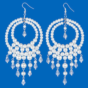 Aretes De Perla Y Cuenta Cristal Gota