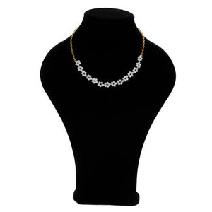 Collar Con Cadena Y Rondel Blanco