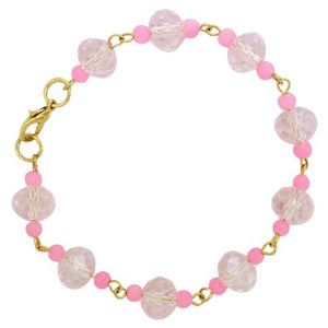 Pulsera Rosa Con Rondeles