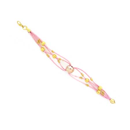 Pulsera Tejida Rosa-Oro