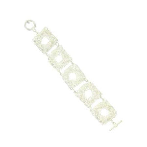 Brazalete Cuadro Plata