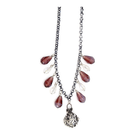 Collar Con Dije Plata Y Cristales