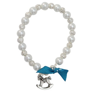 Pulsera Con Perlas Y Dije De Caballito