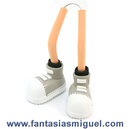 Par De Zapatitos Grises Con Blanco