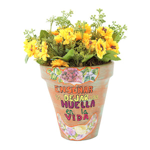 Maceta Foto Transfer Con Flores