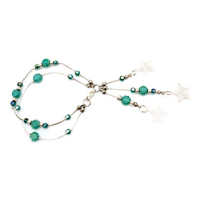 Fantasías Miguel Clave:MF145 Pulsera Turquesa Con Estrellas