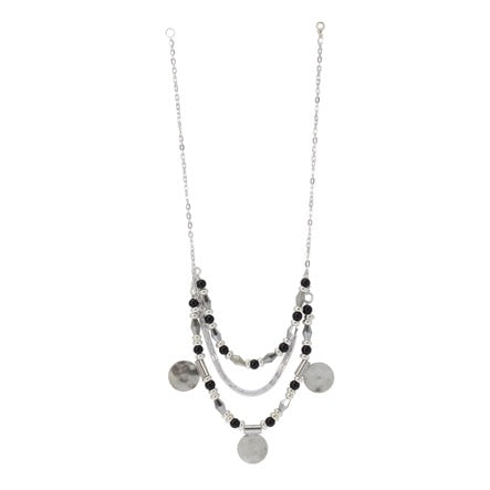 Collar Negro Con Plata